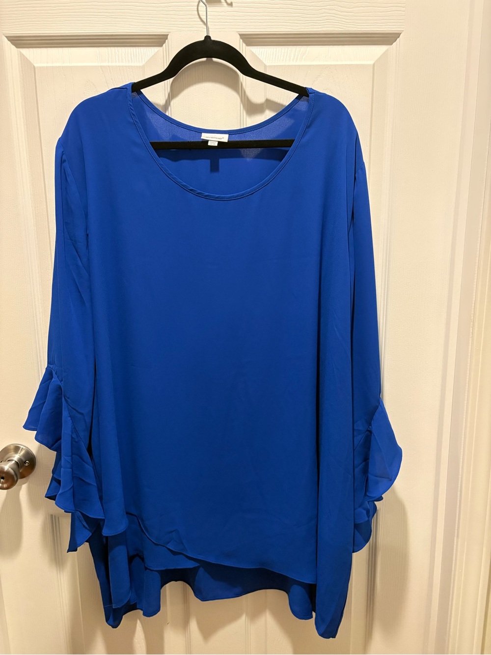 Avenue Royal Blue Ruffle Sleeve Tunic